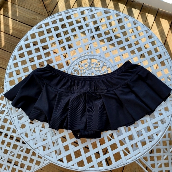 BALTEX ♡ Gorgeous Black 2pc Tankini Top 'n Pleated Fanned Out Skirtini Bottoms 8 - Picture 10 of 16